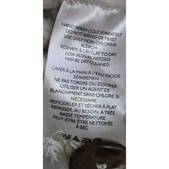 Anthropologie Pilcro Flower Cardigan Sweater Womens  XS Tan Wool Cheerful Smile - Picture 7 of 8